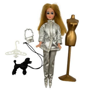 Vintage Topper Dawn Doll Complete Silver Au Go-Go Outfit #810 Poodle Purse 1970s